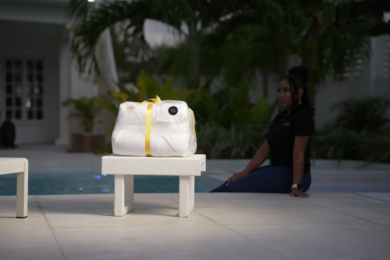 Relaxing by the pool while your laundry is being professionally handled - the ultimate convenience